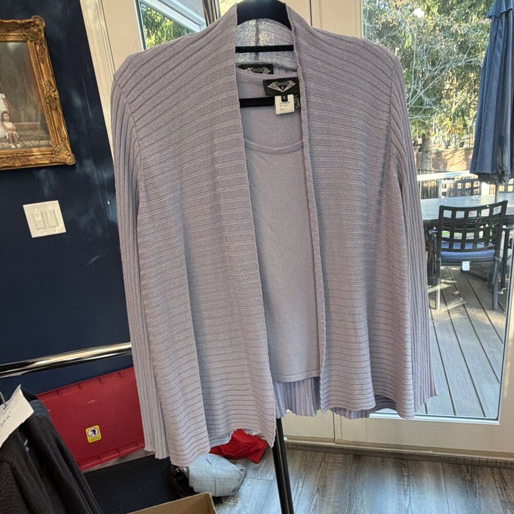 Lilac Sweater Set Made In Turkey Viscose Blend Size XL